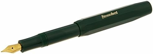 Kaweco CLASSIC SPORT Fountain Pen Green with 23 Carat Gold-Plated Steel Nib and Iridium Tip for Ink Cartridges I Sport Fountain Pen 13 cm I Nib: EF (Extra Fine)