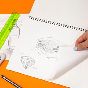 BAZIC Products Sketch Book, Side Bound, 8.5 x 11 in, 30 Sheets, 2-Pack | 30-sheet spiral sketch book, smooth drawing paper for sketching, shading