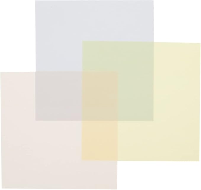 12-Pack 3x3-Inch Transparent Sticky Notes, 5.2mil Clear Plastic Self-Stick Sheets in Blue, Yellow, and Pink for Notes, Annotations, and Bookmarks, 50 Sheets per Pad, 600 Sheets Total