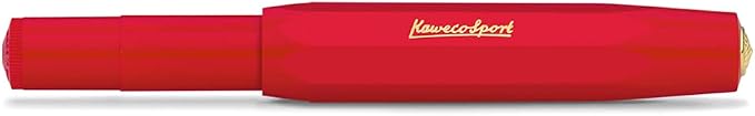 Kaweco CLASSIC SPORT Fountain Pen Red with 23 Carat Gold-Plated Steel Nib and Iridium Tip for Ink Cartridges I Sport Fountain Pen 13 cm I Nib: BB (Extra Broad)