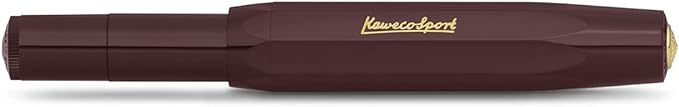 Kaweco CLASSIC SPORT Fountain Pen Bordeaux with 23 Carat Gold-Plated Steel Nib and Iridium Tip for Ink Cartridges I Sport Fountain Pen 13 cm I Nib: EF (Extra Fine)