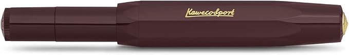 Kaweco CLASSIC SPORT Fountain Pen Bordeaux with 23 Carat Gold-Plated Steel Nib and Iridium Tip for Ink Cartridges I Sport Fountain Pen 13 cm I Nib: BB (Extra Broad)
