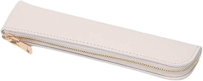 Slim Pencil Case Small Pencil Pouch Pen Case (Beige/FL)