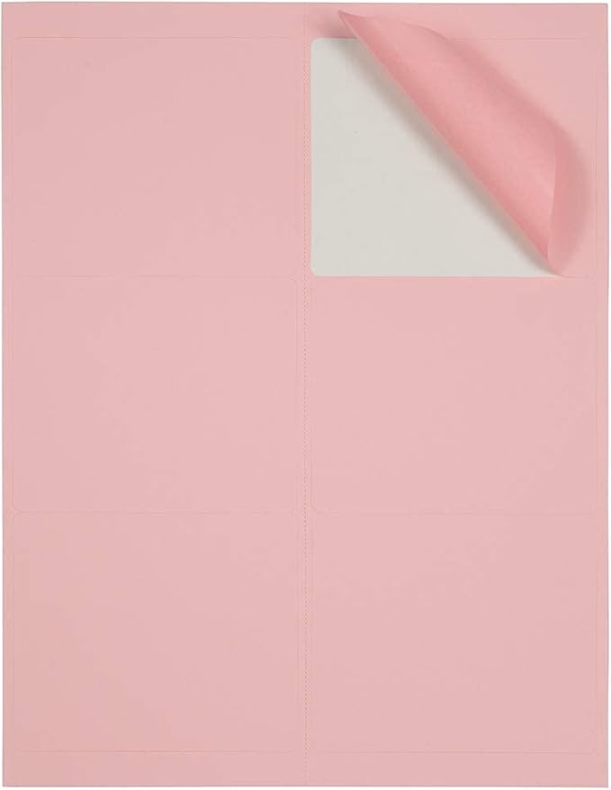 JAM PAPER Shipping Address Labels - Large - 3 1/3 x 4 - Baby Pink Pastel - 120/Pack
