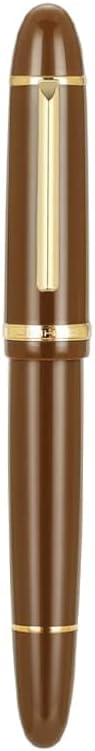 Jinhao X159 Brown Acrylic Fountain Pen, Size 8 Medium Nib Gold Trim Classic Design Smooth Writing Pen with Converter