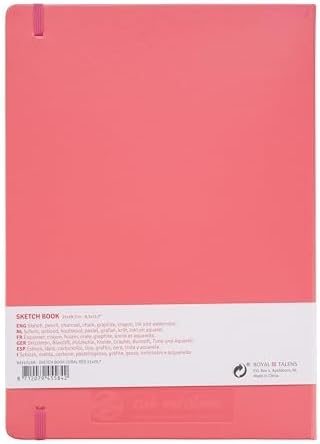 Royal Talens T9314-313M 441866 Talens Art Creation Sketchbook, Drawing Notebook, 8.3 x 11.8 inches (21 x 30 cm), Coral Red