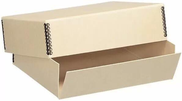 Lineco Museum Archival Storage Box, Drop Front, 11.75x17.75x1.5 in, Tan | Acid-Free with Metal Edge, Preserves Picture Longevity, Organize Photos, Newspapers, Prints, Documents, Crafts, DIY