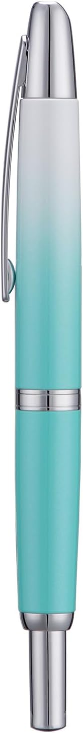Jinhao 10 Press Fountain Pen with Box, Gradient Mint Green Retractable Extra Fine Nib with Ink Converter Set (Silver Clip)