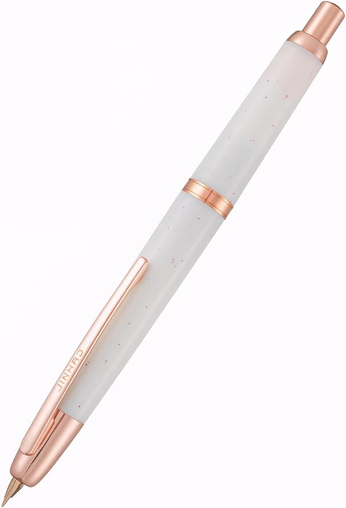 JINHAO 20 Snow red gold clip Press Fountain Pen Retractable F Nib Plastic With Clip Writing Ink Converter School Supplies