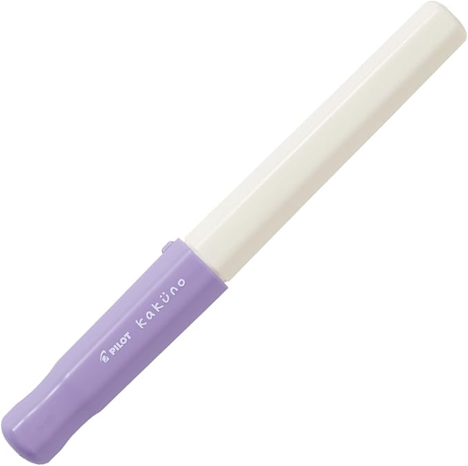 Pilot Kakuno Medium-Nib Fountain Pen, White Body Soft Violet Cap Body (FKA-1SR-SVM)