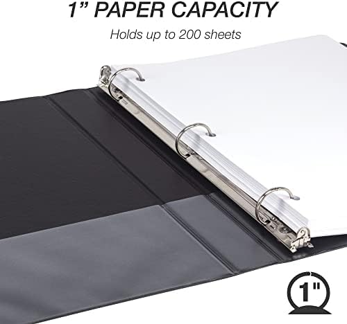 Samsill Economy 1 Inch 3 Ring Binder Bulk Pallet, Made in The USA, Round Ring Binder, Customizable Clear View Cover, Black, Pallet of 864 Binders in 36 Cartons