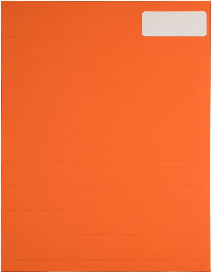 JAM PAPER Return Address Labels - Standard Mailing - 1 x 2 5/8 - Orange - 120 Shipping Labels/Pack