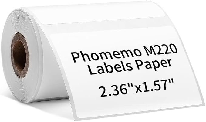 Phomemo 3 Roll 2.36"x 1.57" Thermal Sticker Label, 180 Labels/Roll | Compatible with M220,M250,M260,M200,M221 Printer,Strong Permanent Adhesive,for Customer Mailer,Address,Business Letter