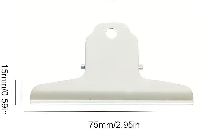2PCS Extra Large Binder Clips Metal Bulldog Clips Large Paper Clamps Holder Chip Clips for Home School Office Drawing Bag White 3inch