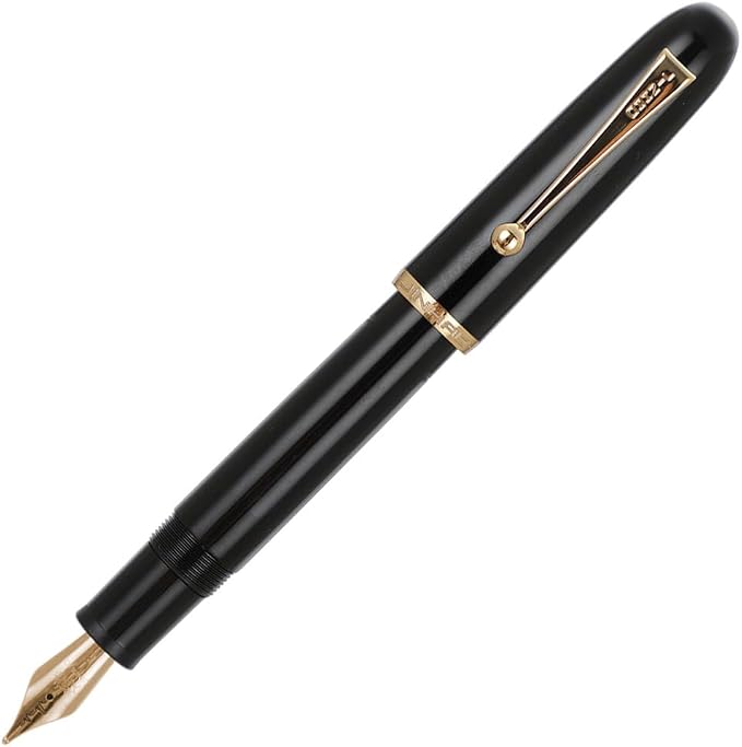 Jinhao 9016 Fountain Pen Medium Heartbeat Point, Dadao Series Black Acrylic with Large Converter for Writing