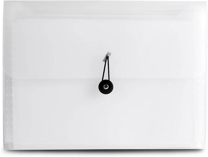 Expanding File Folder File Organizer 13 Pocketsr Accordion Filing Folder for Documents Aesthetic Paper Organizer Folder for Work, School, Home, Office (Transparancy White)