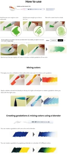 Kuretake ZIG CLEAN COLOR Real Brush 6 colors set 'Portrait colors Ⅱ' for illustration, design art, lettering, calligraphy, drawing