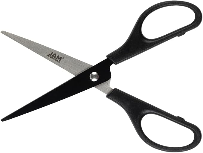 JAM PAPER Arts & Crafts Scissors Set - 6 3/4 Inch - Assorted Colors - Ergonomic Handle & Stainless Steel Pointed Tip Blades - 3/Pack