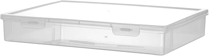 Vidifor Plastic Storage Containers for A4 File, 8.5"x11" Letter File, Magazine Document, Pencil Box, Thick Scrapbook Storage Box for Crafts, Art Supplies, Crayon, Office Supplies, Washi Tape. (1)