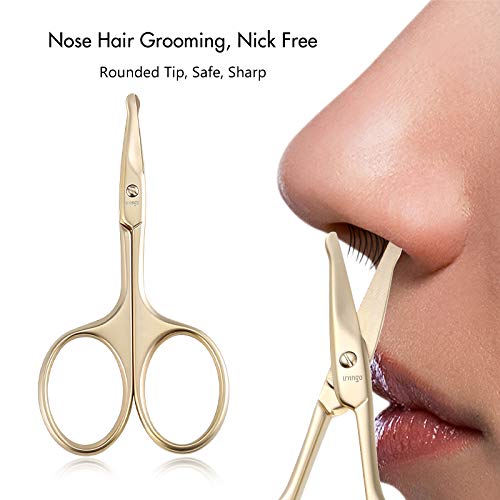 LIVINGO Small Nose Hair Scissors Curved Blade Rounded Tip | Stainless Steel Construction, Safe Blunt Tip, Precision Trimming for Eyebrow Cuticle Facial Hair Care