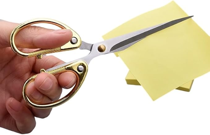 5-inch Small Craft Scissors, Sharp Blades Office Scissors for Desk, Stainless Steel All Purpose Scissors for Office, Home, School, DIY, Sewing, Fabric (Gold)