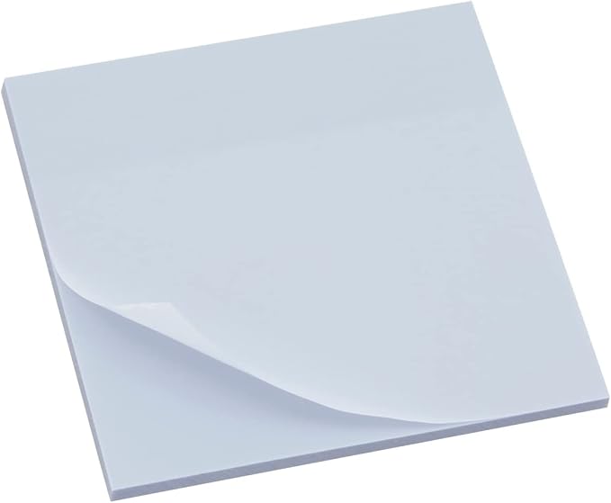 12-Pack 3x3-Inch Transparent Sticky Notes, 5.2mil Clear Plastic Self-Stick Sheets in Blue, Yellow, and Pink for Notes, Annotations, and Bookmarks, 50 Sheets per Pad, 600 Sheets Total