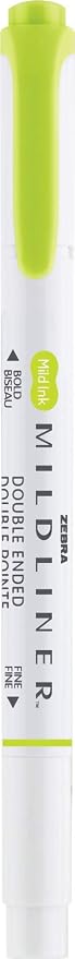 Zebra Pen MILDLINER No Bleed Highlighter, Citrus Green, Dual Tip, 12-Pack | Broad and Fine Point Tip Marker Set, Ideal for Bible Highlighting, Journaling, Office, School and Teacher Supplies (78450upc)