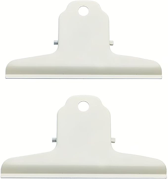 2PCS Extra Large Binder Clips Metal Bulldog Clips Large Paper Clamps Holder Chip Clips for Home School Office Drawing Bag White 3inch