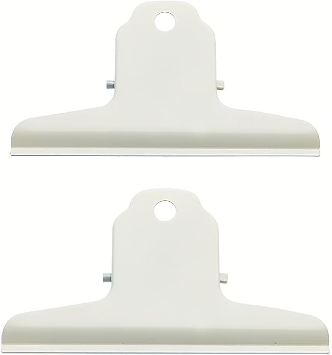 2PCS Extra Large Binder Clips Metal Bulldog Clips Large Paper Clamps Holder Chip Clips for Home School Office Drawing Bag White 4inch