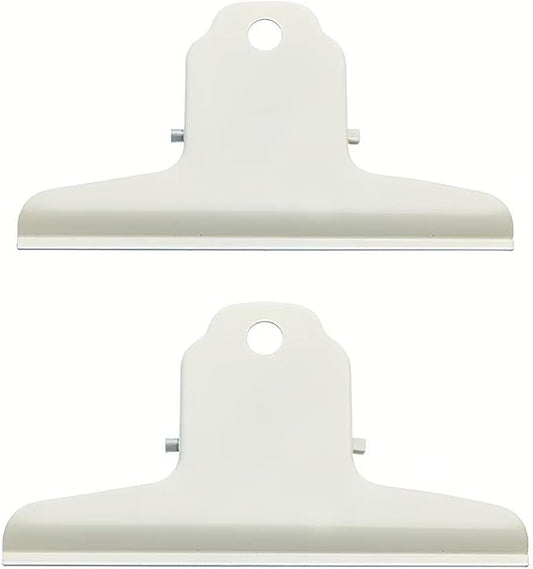2PCS Extra Large Binder Clips Metal Bulldog Clips Large Paper Clamps Holder Chip Clips for Home School Office Drawing Bag White 4inch