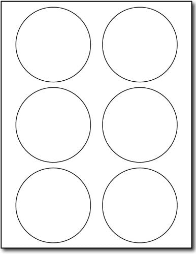 White Glossy Round Labels 3 1/3" Product Sticker Seals - 60 Labels | Printable Photo Glossy Labels With Permanent Adhesive For Product Labeling, Packaging, Branding, Stickers, And Seals