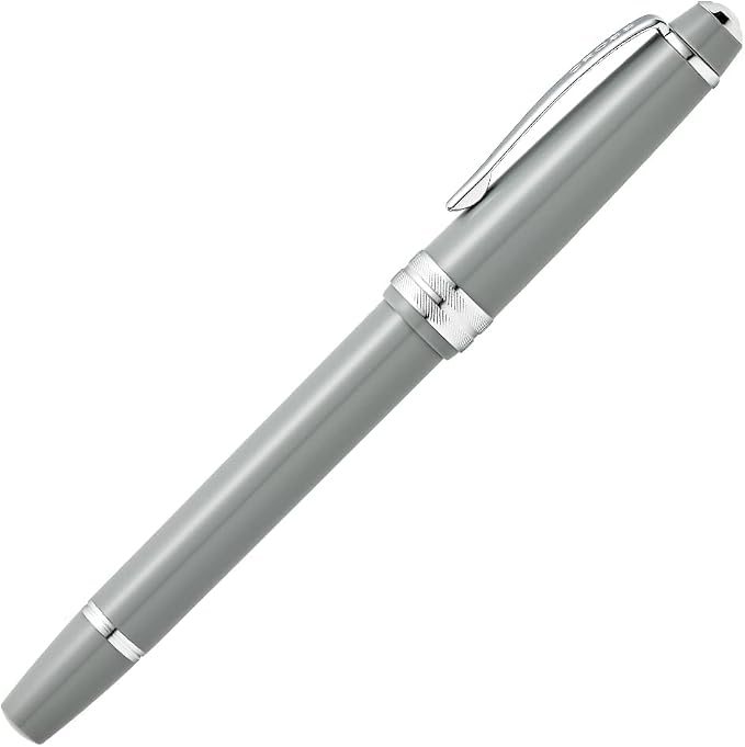 Cross Bailey Light Polished Gray Resin Fountain Pen with Fine Nib