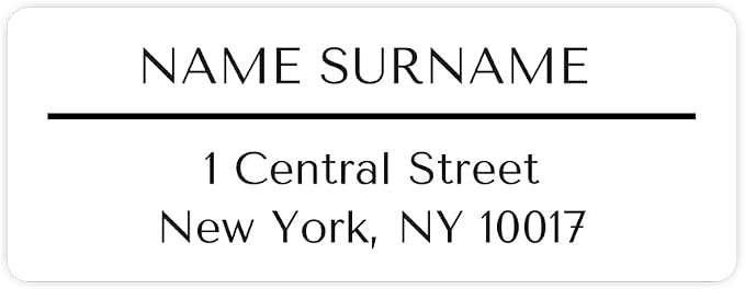 Personalized Return Address Labels – Modern Monochrome Design, Custom Name & Address, Peel & Stick Mailing Labels, 100 Count (1" x 2⅝") by Dotty About Paper