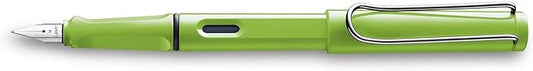 Lamy Safari Fountain Pen (M) Green & 5 Black Ink Cartridges