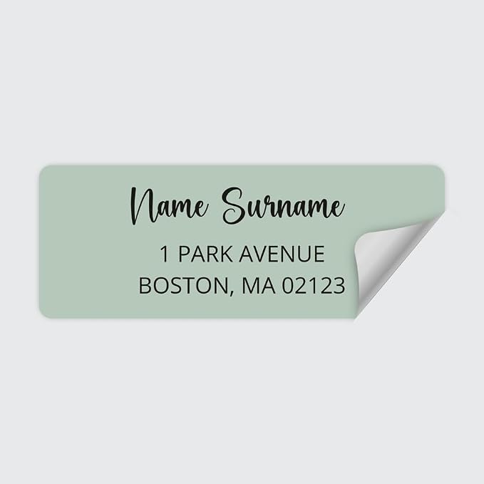 Dotty about Paper Personalized Sage Green Colorblock - Return Address Labels x 100