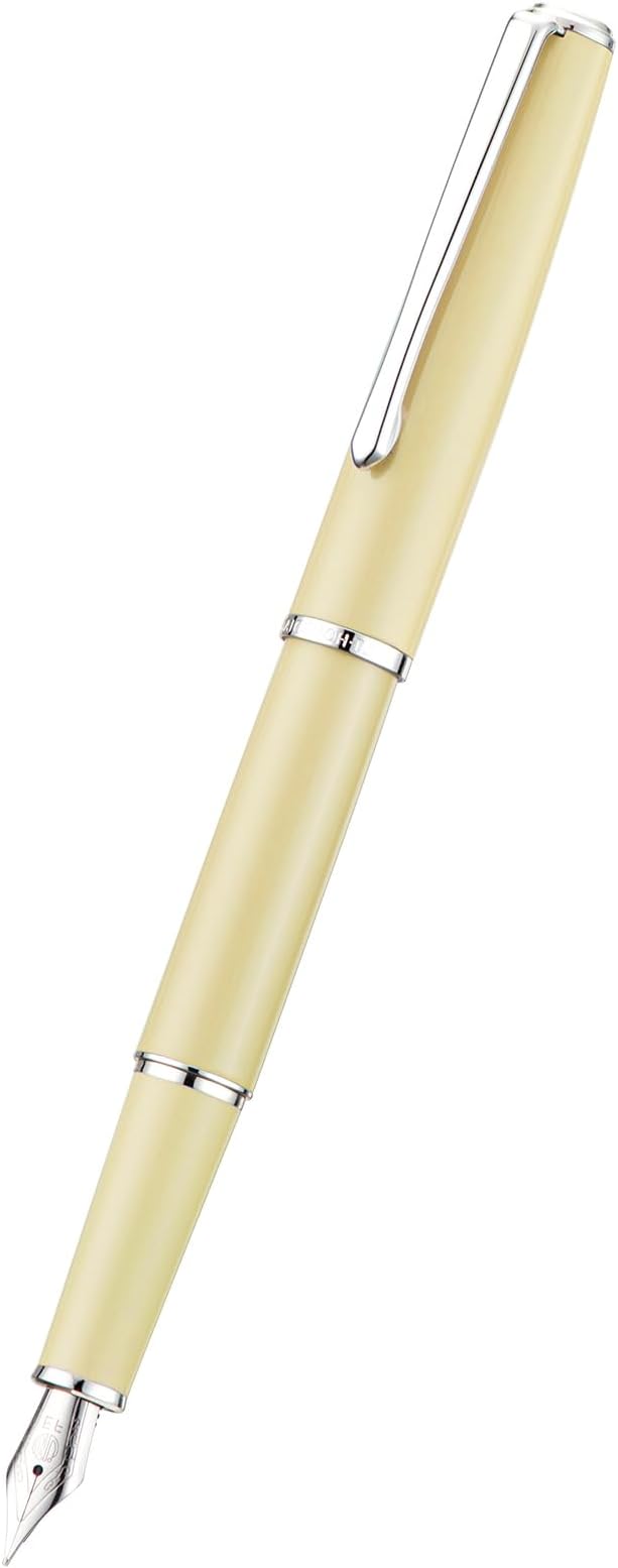 Hongdian 920S Fountain Pen Yellow Meta Pen, Iridium Fine Point Classic Pen with Ink Converter