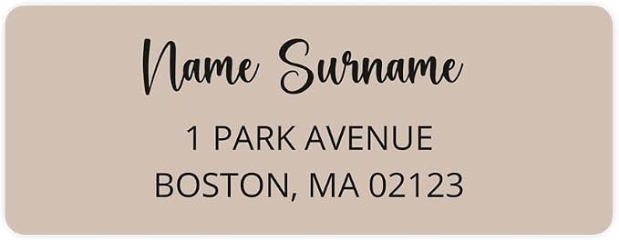 Dotty about Paper Personalized Beige Colorblock - Return Address Labels x 100