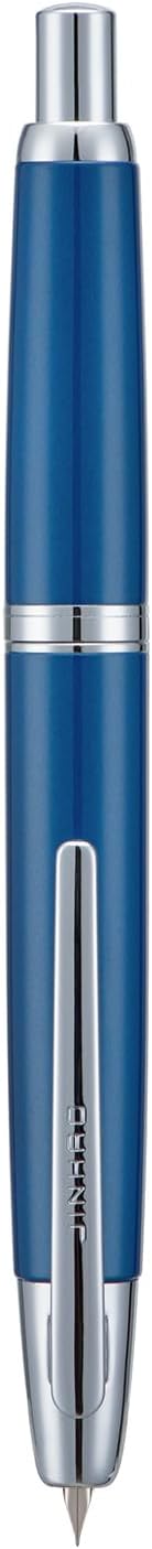 Jinhao 10 Press Fountain Pen with Box, Pearl Blue Retractable Medium Nib with Ink Converter Set (Silver Clip)