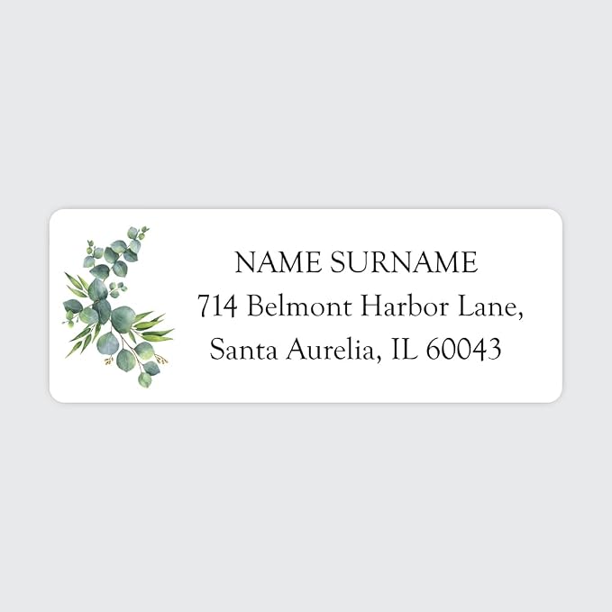 Personalized Eucalyptus - Return Address Labels x 100