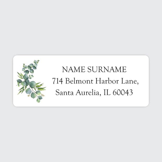 Personalized Eucalyptus - Return Address Labels x 100