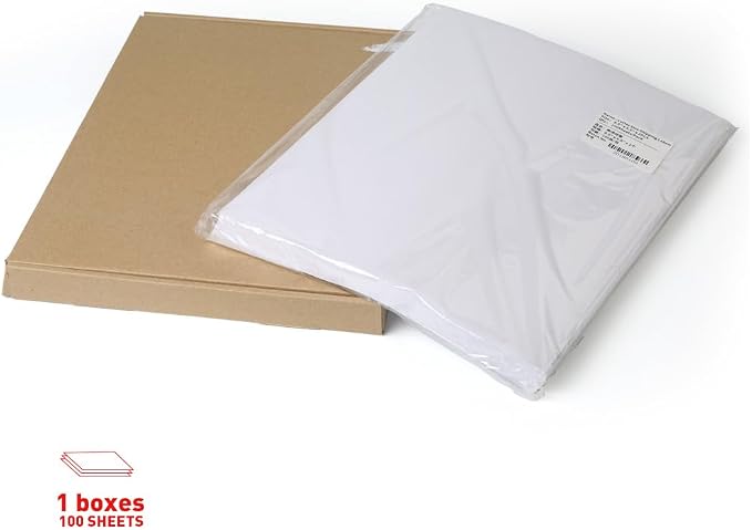 [100 Sheets; 200 Labels] Half Sheet Self Adhesive Shipping Label for Laser & Inkjet Printers, 2 Per Page Self Adhesive Mailing Labels – White 8.5'' x 5.5'' Label Paper