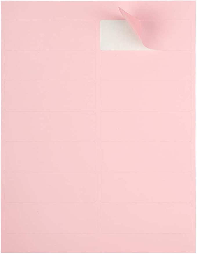 JAM PAPER Shipping Address Labels - Rectangular - 1 1/3 x 4 - Baby Pink Pastel - 126/Pack