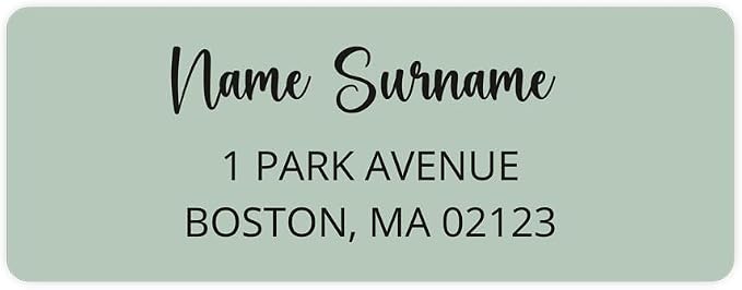 Dotty about Paper Personalized Sage Green Colorblock - Return Address Labels x 100