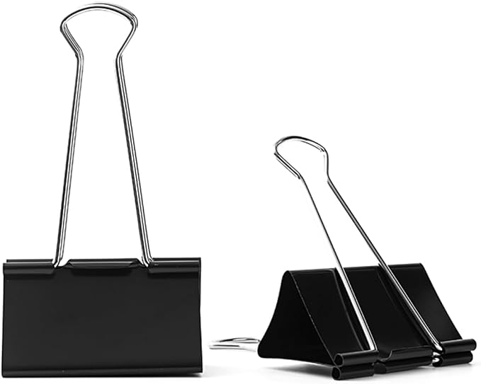 Extra Large Binder Clips 3 inch super big Binder Clips 6 Pack Big Metal Paper Clamps Black (3 Inch)