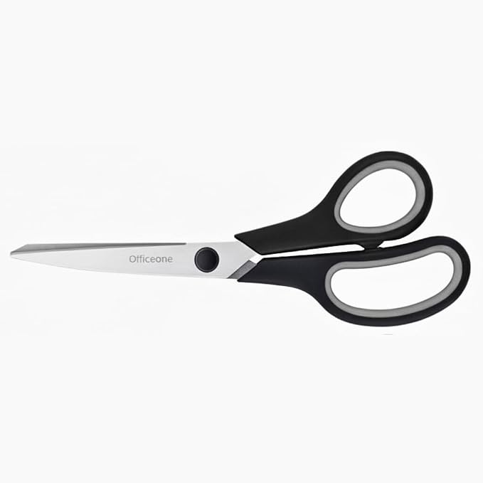 OfficeOne 3-Pack Heavy Duty Scissors 8" – Ultra Sharp Multipurpose Scissors with Comfort Grip Handles for Office, School, Home, Crafts & Sewing (3)