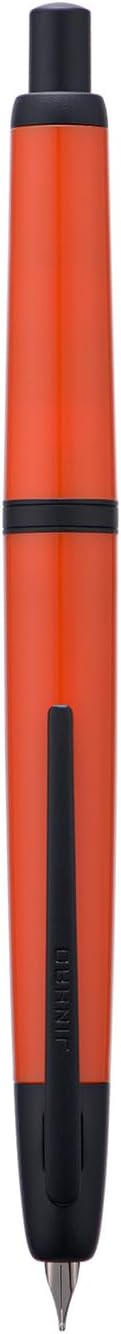 Jinhao 20 Press Retractable Fountain Pen Fine Nib with Converter Resin Writing Gift Pen, Dark Red with Black Clip