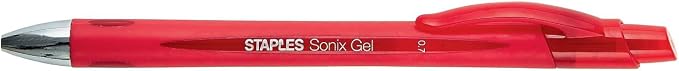STAPLES Retractable Gel Pens, Medium Point 0.7mm, Red Ink, 36 Pack – Sonix Smooth‑Writing Gel Pens for Editing & Office Use