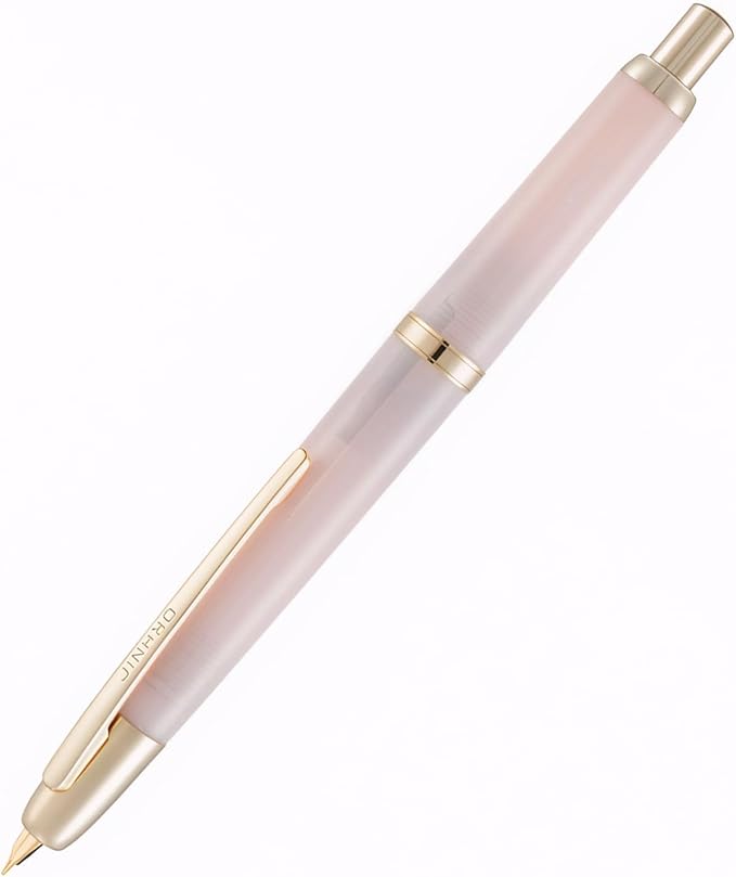 JINHAO 20 Pink Gold Clip Press Fountain Pen Retractable Nib Ink Pen with Converter Stationery School Supplies