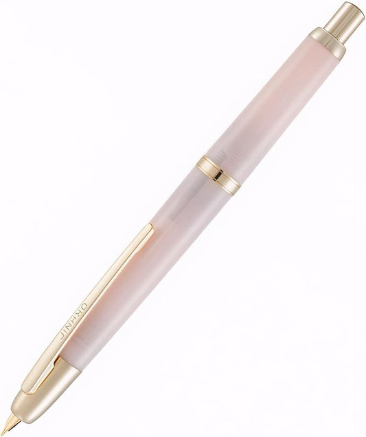 JINHAO 20 Pink Gold Clip Press Fountain Pen Retractable Nib Ink Pen with Converter Stationery School Supplies