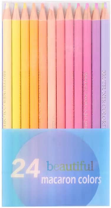 24 Colored Pencils - Premium Soft Core 24Unique Colors No Duplicates Color Pencil Set for Adult Coloring Books, Artist Drawing, Sketching, Crafting